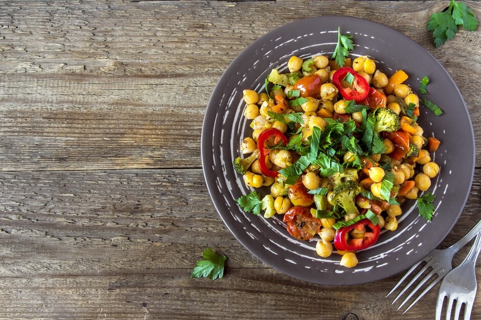 Salada grão de bico